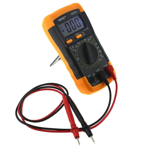 LCD Digital Multimeter Amperemeter Voltmeter Ohmmeter Strømtester Sort