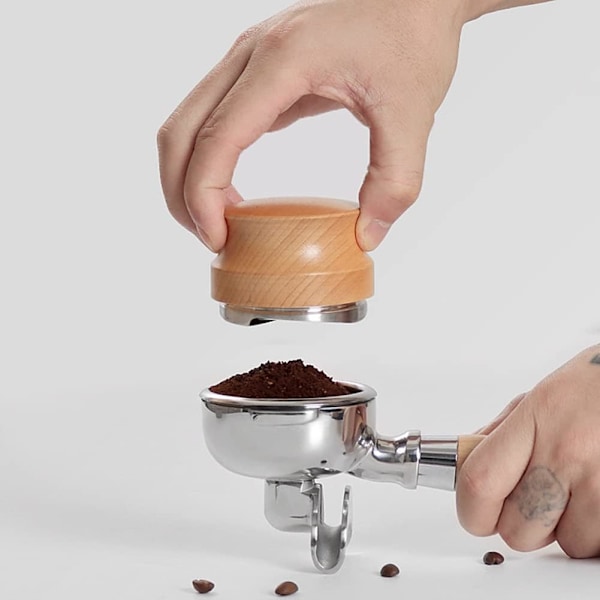 Kaffenivåerare Espresso Tamper Hand Tamper Tillbehör, Justerbar Djup, Rostfritt Stål för Kaffe, 51Mm