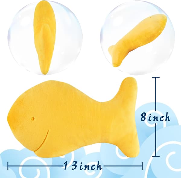 Fiskbullar Plysch, 33 cm Guldfisk Cracker Kudde, Guldfisk Kudde Ideal