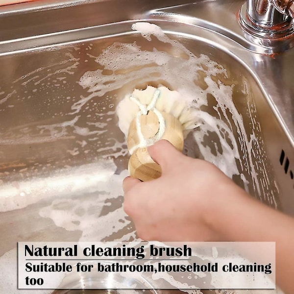 Naturlig rengjøring Skrubbebørste Oppvaskskrubber 3 stk, stive børster Vask oppvask gave