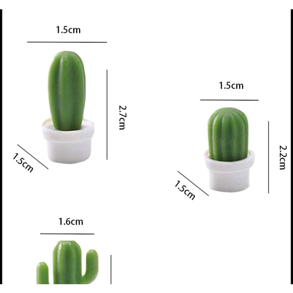 Dekorative køleskabsmagneter, perfekte køleskabsmagneter til privat brug på hjemmekontoret (12 stk kaktus)