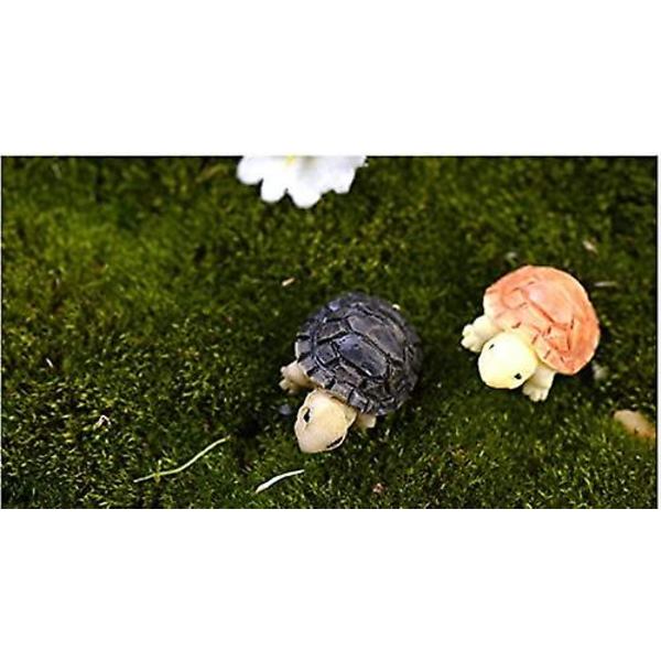 Mini Skilpaddemodell Fehage Miniatyrer Hus Terrarium Hjem Skrivebord Sukkulenter Mikrolandskap Dekorasjon (6 stk, Gul+svart)