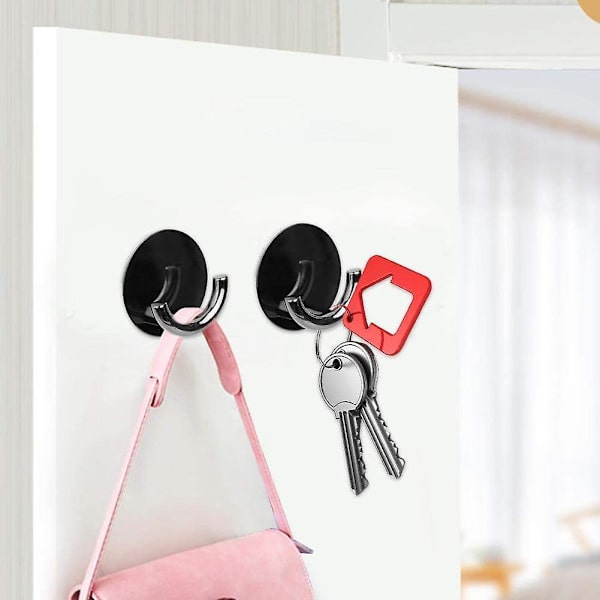 Rustfrit Stål + Zink Legering Klæbende Væghængere Adhesive Hooks Til Håndklæde, Skabe, Badeværelse, Soveværelse, Køkken Og Kontor (1 stk, Sort)