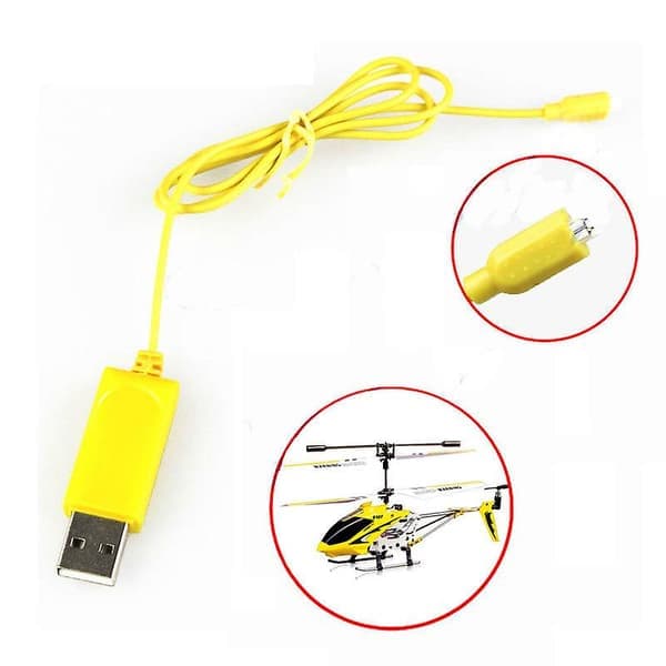 RC Helikopter Syma S107 S105 USB Mini Oplader Opladerkabel Dele {Db} Gul