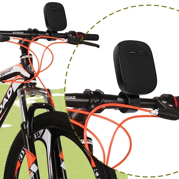 Bluetooth-styrhøjttaler, FM trådløs vandtæt bærbar cykelhøjttaler til cykling, vandring og camping, sort