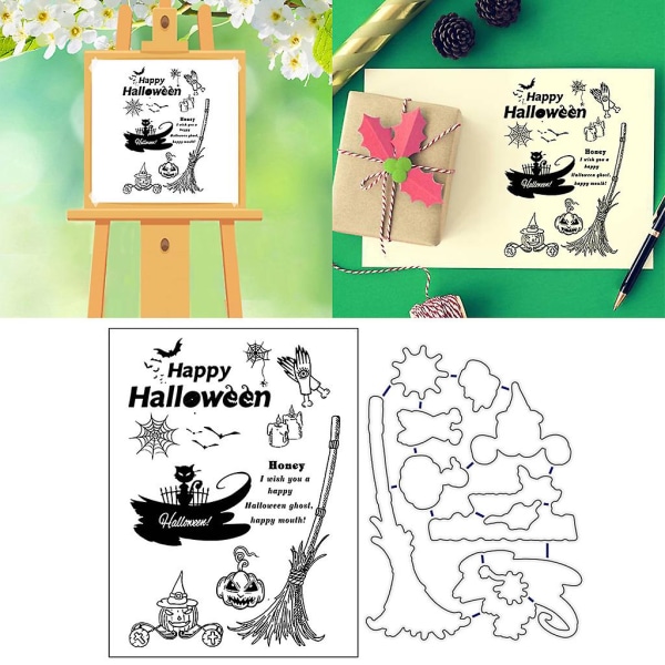 Halloween-kvaststämpel med skärform för DIY-skrapbok