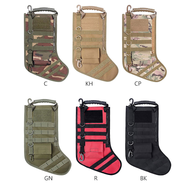 Unisex Joulu Taktiset Sukat Säilytyspussi Urheilu Leirintäkahva Vetoketju Sukat Khaki