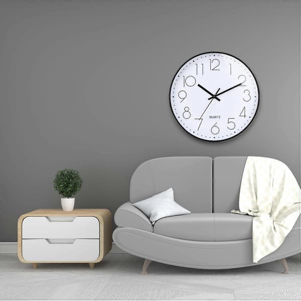 Wall Clock 30 cm Silent Noiseless Quartz Decorative Clocks with Stereoscopic Dial Ultra-quiet Movement Quartz
