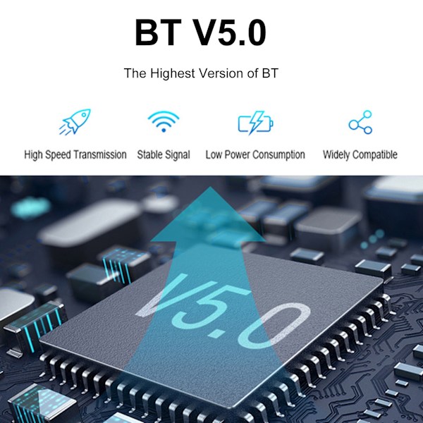 Bluetooth 5.0 Kuulokkeet, Stereot Bluetooth Kuulokkeet Langattomat Melunvaimennuskuulokkeet (Valkoinen+Punainen)
