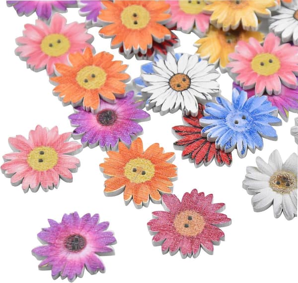 50 stk. trækrysantemumknapper, træblomster, assorterede R