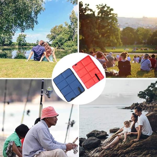 Sæt med 2 foldbare siddehynder, vandtætte og foldbare skumgulvmåtter, foldbare skumcampingmåtter
