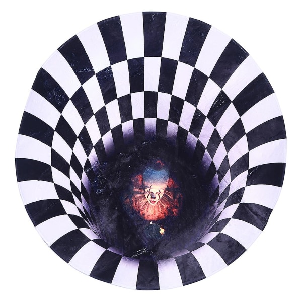 3D Illusion Halloween Dørmatte Rund Bundløs Hul Eddy Antislip Arealægge Style 3