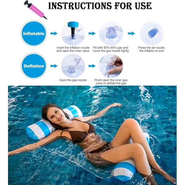 HA~2-pack Pool Hammock Water Hammock for Adults, Relaxing Pool Lounger Inflatable Hammock Inflatable Pool Floats