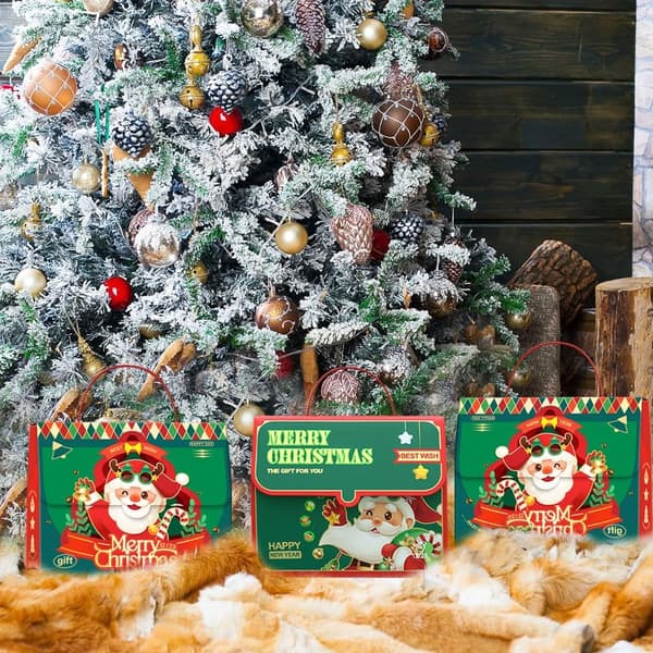 Pieces Jul Kartong Presentaskar, Jul Godisask, Jullådor, Julklappsaskar, Presentaskar för Julfester