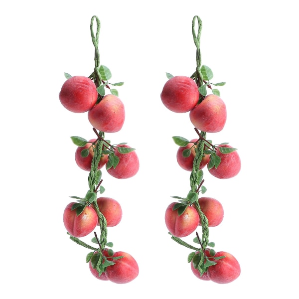 2pcs Simulation Fruit Peach Hanging Pendant Lifelike Fake Fruit Props Home Decor50X6CM