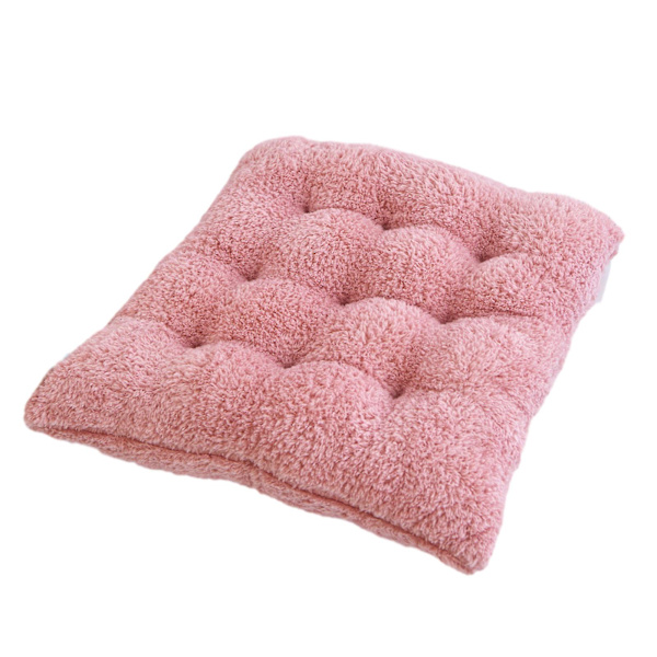 Sitteputer for hjemmebruk, polstrede fløyelsmyke gulvputer for stue Tatami, 16 tommer rosa