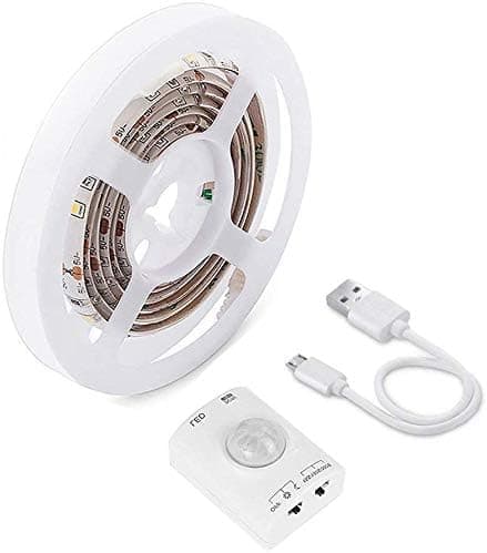 Rechargeable Wardrobe, Alarm Clock Night Light LED Strip Light, Motion