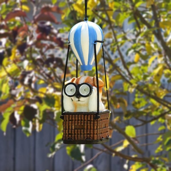 Havestatue Powered Vandtæt Led Globe Dog Dekorativ Lampe Ornament