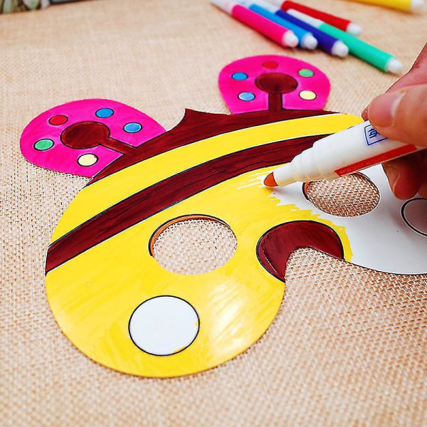 8-pak børn tegnefilm dyremaleri masker gør det selv farverige børnehave Doodle kunsthåndværk tegnebræt Kreativt tegnelegetøj8 stk.