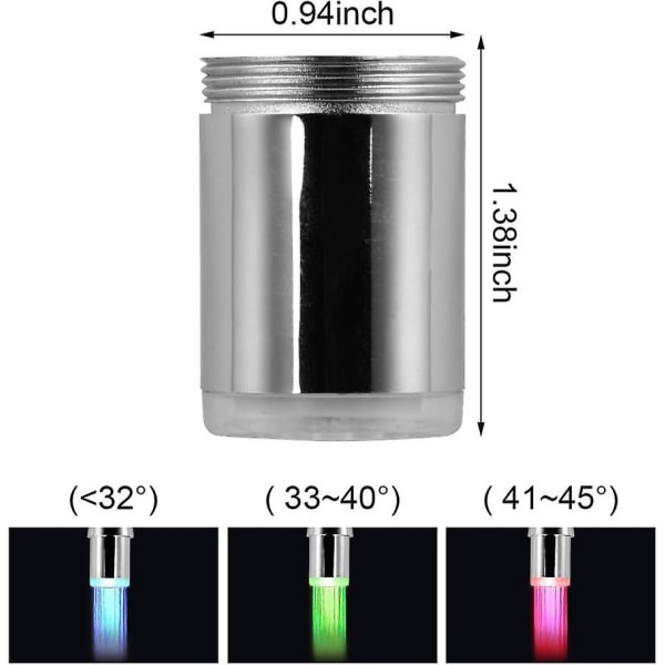 3- Värilämpötilaherkkä gradientti led-vesihana, päivitys 2-pakkaisen vesivirran värinvaihtohanan pään hanatiskialtaan valo keittiöön ja kylpyhuoneeseen
