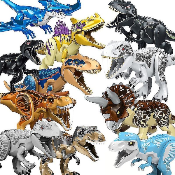 Samlede byggeklodser legetøj dinosaur verden Tyrannosaurus rex børn dyremodel byggeklodser legetøj