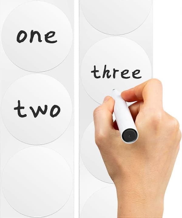 Round Stickers White 13mm Circle Labels with Color Coding Dots Waterproof Removable Roll of 1000