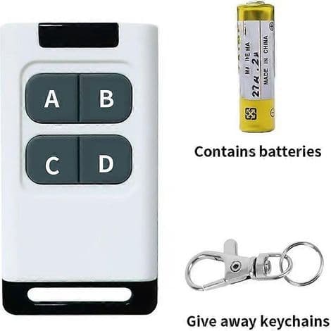 Duplicate 433 MHz remote control, 50 meter range, for electric garage door opener (blue).
