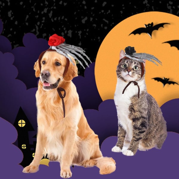 Halloween Fun Bones Käsi kukkajuhlat Puku Kissa Pue Asusteet LahjaSSaflore