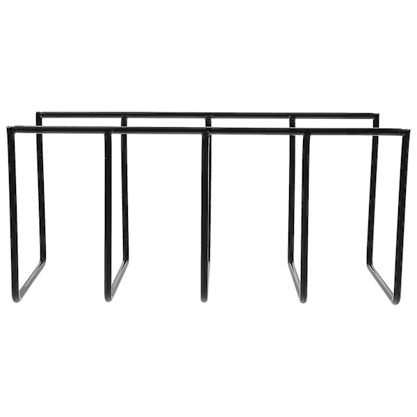 Desktop Jern Opbevaringsstativ Magasin Stativ Bog Plade Holder Fil Organizer Sort 26X12CM Black 26X12CM