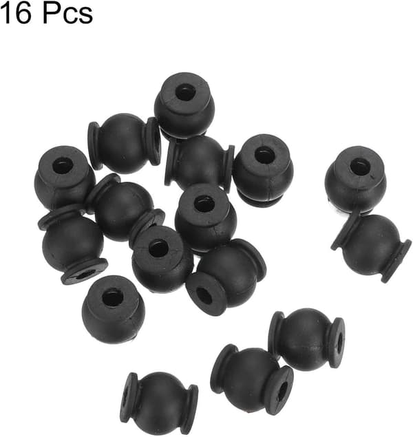 Anti-vibrations stødabsorberende dæmpende gummikugler, sort