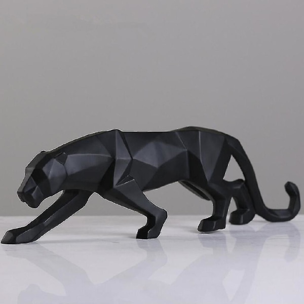 Kreativ Geometrisk Vinkelformet Gepard Figur i Harpiks til Bordpynt Hjemmekontor Håndværk Soveværelse Dekoration 1 Stykke Hvid