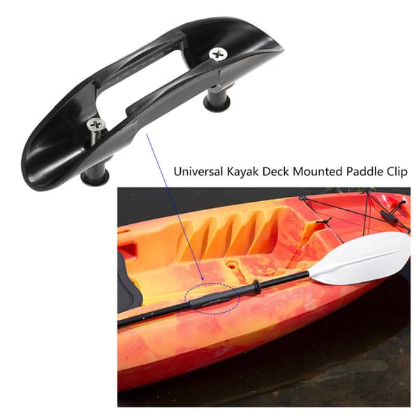 Universal Kayak Canoe Deck Mounted Paddle Clip with Screws Easy Installation Kayak Accessories