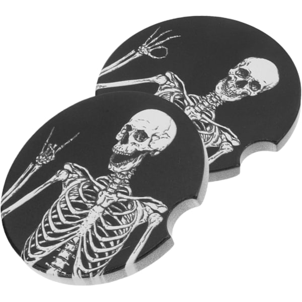 Pack Skull Pattern Coasters Gothic Car Interior
