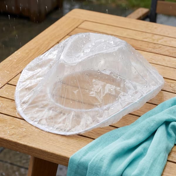 3st Cowboyhatt Regnskydd Storlek 60 Plast Vikbart Skydd Transparent