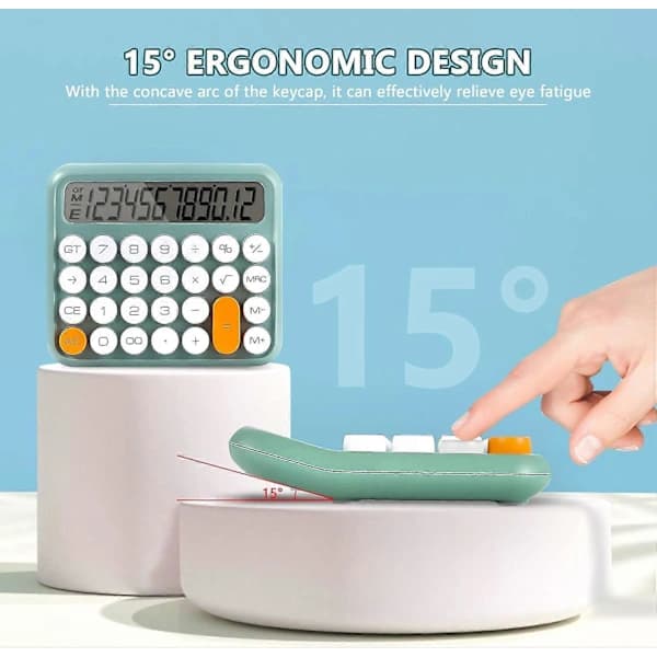 HA~Office Calculator 12 Digits Large LCD Screen Cute Calculator Handheld Mechanical Calculator Large Buttons Calculators