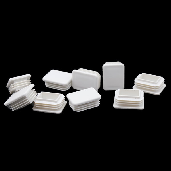 Fyrkantig plastplugginsats (10-pack), vit cap för metallrör, staket, glidinsats för rörstolpar, stolar och möbler