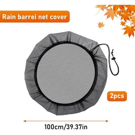 100CM Rain Tank Net 2 Pieces Rain Barrel Cover with Drawstring Rain Tank Net Cover for Rain Barrel with Drawstring (100CM)