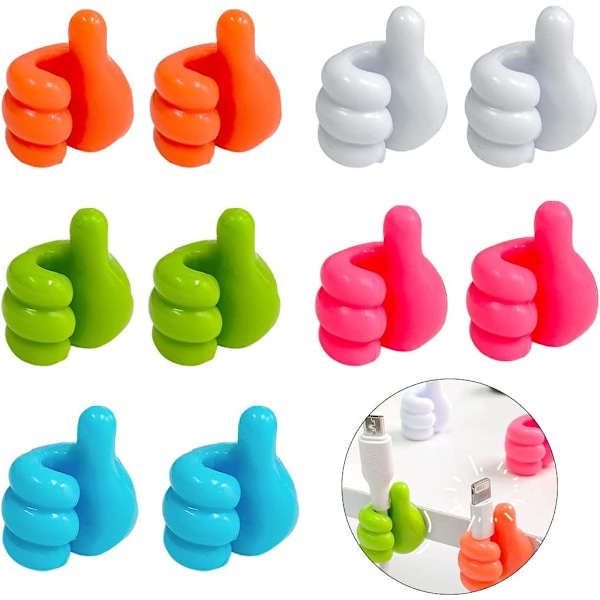 100 stycken Kreativa Silikon Tumme Väggkrokar Multifunktionella Väggkrokar Mini Självhäftande Tumme Kabelklämmor Krok