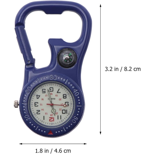 Watch Clip Watch med kompasåbner til bjergbestigningssport (blå)