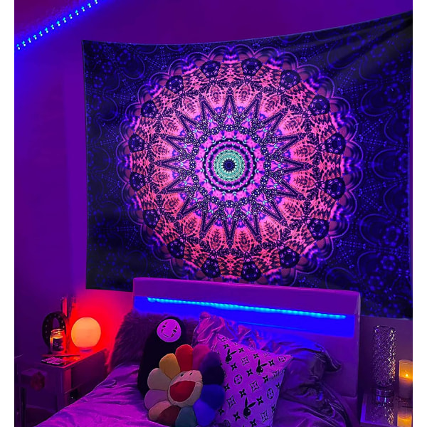 In The Dark, Black Light Bohemian Hippie Poster Väggupphängning för sovrum Estetisk vägg och rum Deco100x150cm