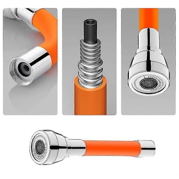 HA~Faucet Extender Universal 360° Rotatable Foam Extension Hose Removable Kitchen Faucet Sprayer Head 20cm Black