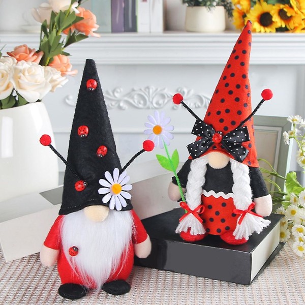 ALadybug Gnome Havefigur Svensk Tomtes Gnome Halloween DekorationA