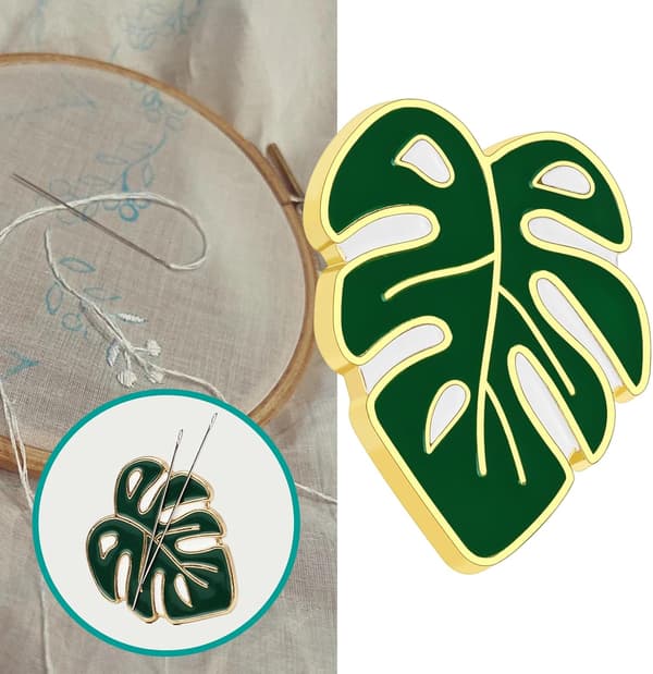 4,5 x 4,2 cm Bladformet Magnetisk Nåleholder - Legering - Til Syning Broderi Håndarbejde Opbevaring