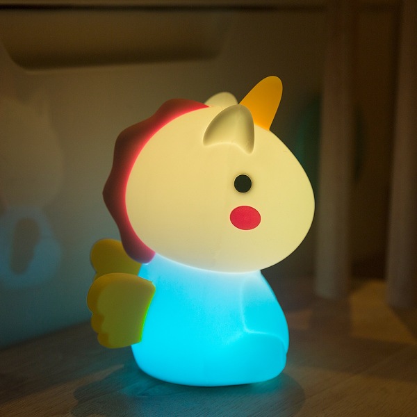 Unicorn Nattlys for barn Oppladbar LED Nattlampe Baby Nattlampe med Farger Bærbart USB Nattlys Sengebord for barn, soverom, gave
