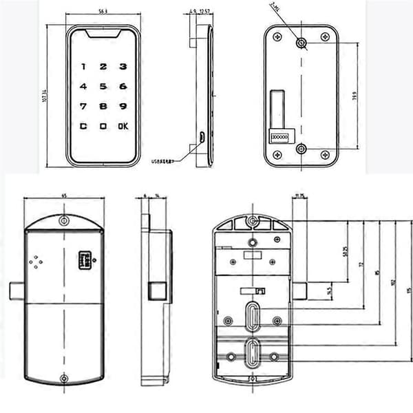 Electronic Cabinet Lock, Smart Digital ID Password Keyless Lock Touch Keypad Electronic Wardrobe File