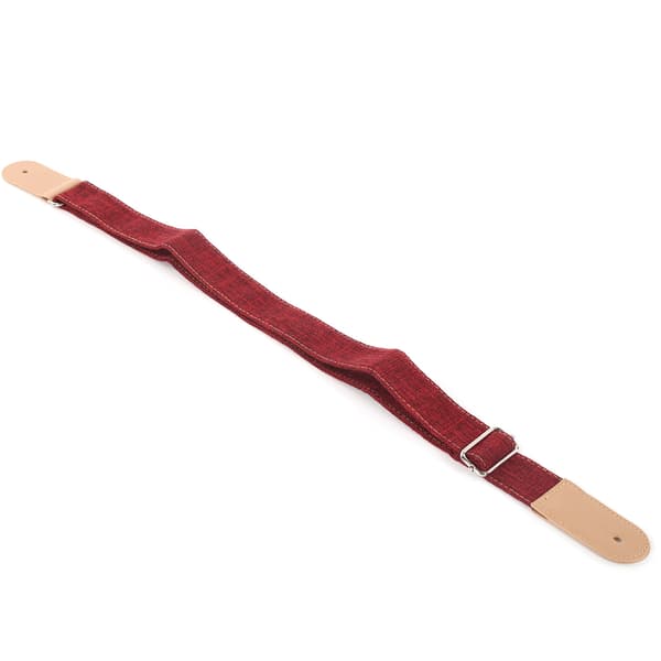 Adjustable Cotton Linen Ukulele Strap with Sliding Buckle, Red
