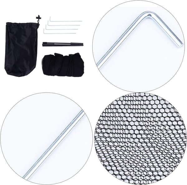 5-pack bärbart utomhustält med svart nät och 4 markpinnar