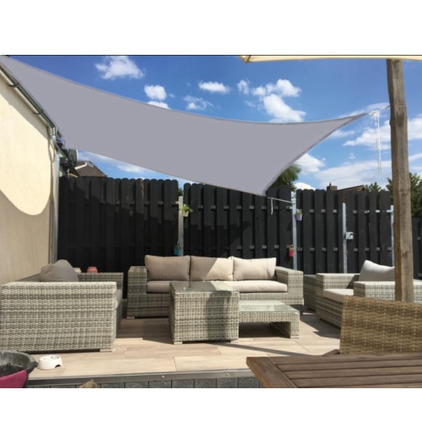 Firkantet solskjermseil, vannavstøtende, solskjerm for terrasse, hage, balkong, polyesterstoff, 250 x 250 cm, grå