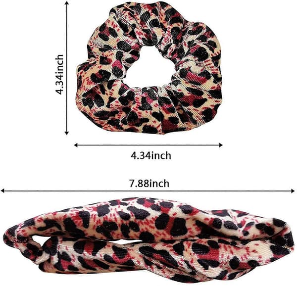 10 st Leopard Scrunchies för kvinnor Sammet Cheetah Mönster Scrunchie Elastiskt Hår