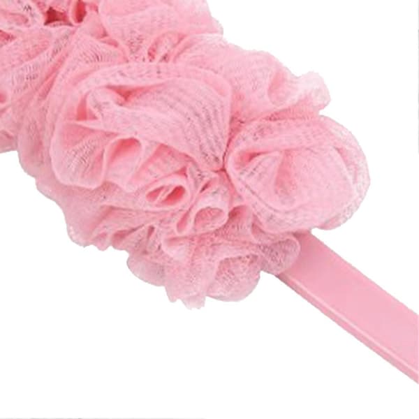 Long-handled exfoliating bath sponge, practical, for adult backs, for the bathroom